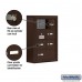 Salsbury Cell Phone Storage Locker - with Front Access Panel - 4 Door High Unit (5 Inch Deep Compartments) - 6 A Doors (5 usable) and 1 B Door - Bronze - Surface Mounted - Master Keyed Locks